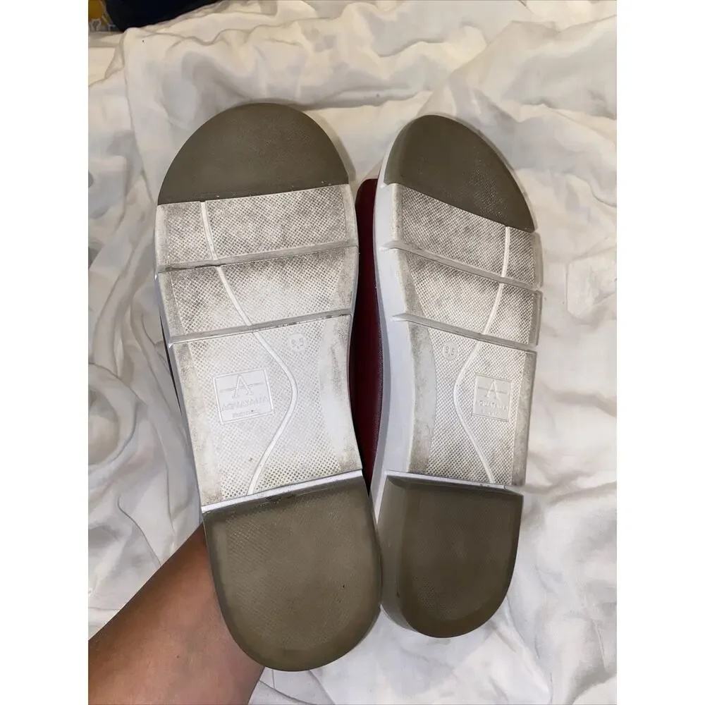 Aquatalia Womens Sharla Nappa Mulberry Comfort (Burgundy) Sandals Slides Sz 9.5